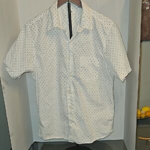 Uniqlo White Shirt with Black Dots